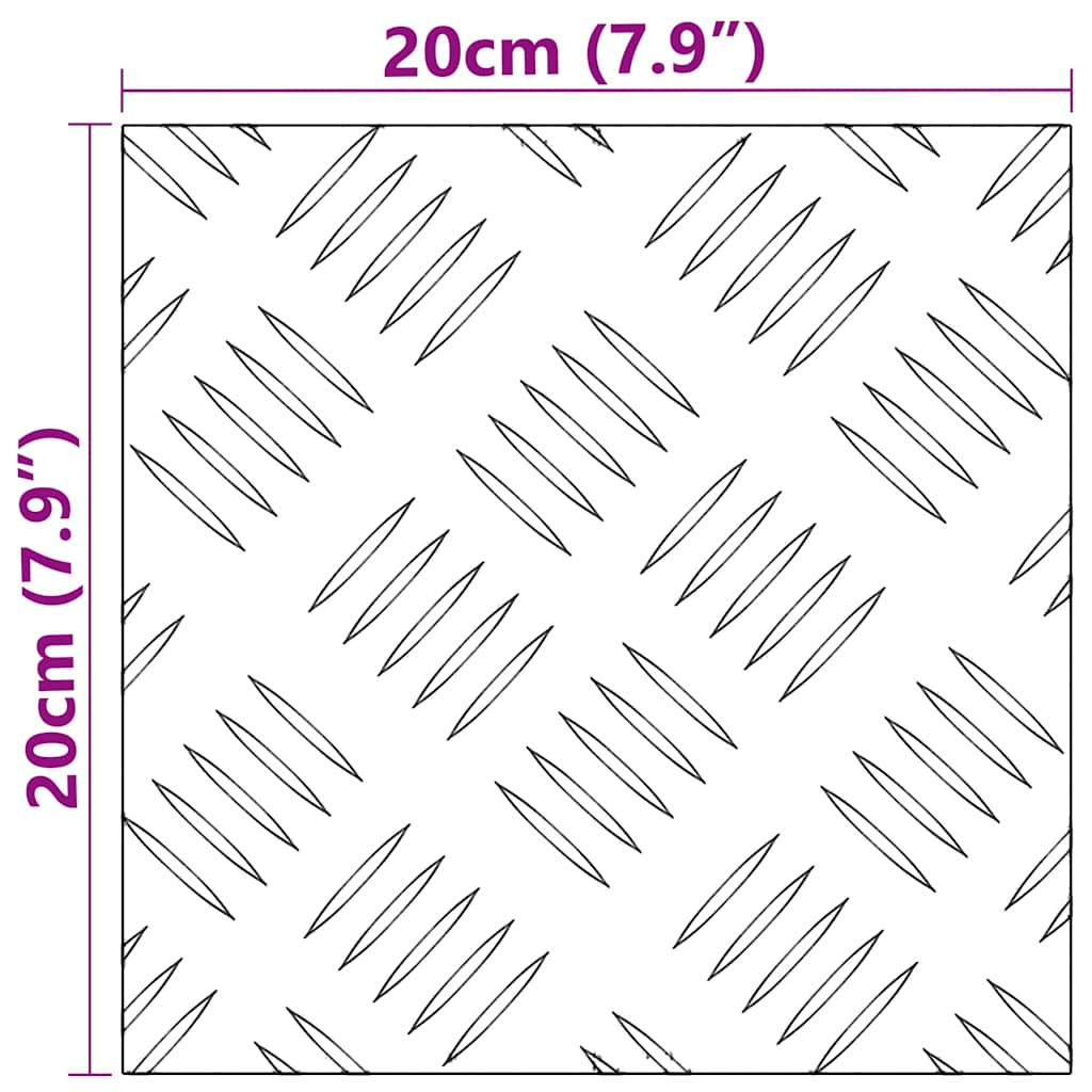 Trappe Tread 2 stk. 20 x 20 cm Sølv Aluminium Firkantet