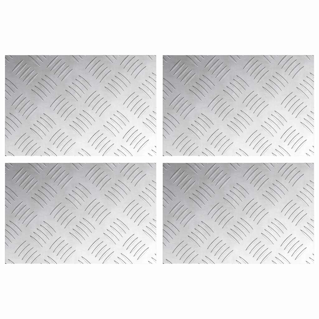 Trappe Tread 4 stk. 30 x 20 cm Sølv Aluminium Rektangulær