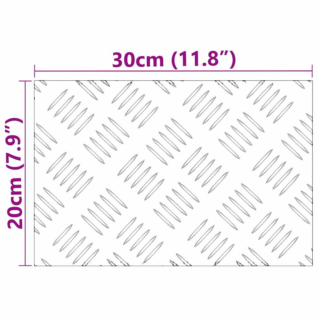 Trappe Tread 4 stk. 30 x 20 cm Sølv Aluminium Rektangulær