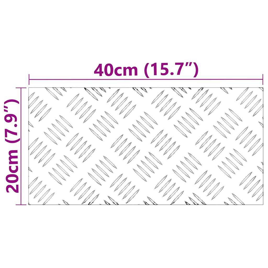 Trappe Tread 2 stk. 40 x 20 cm Sølv Aluminium Rektangulær