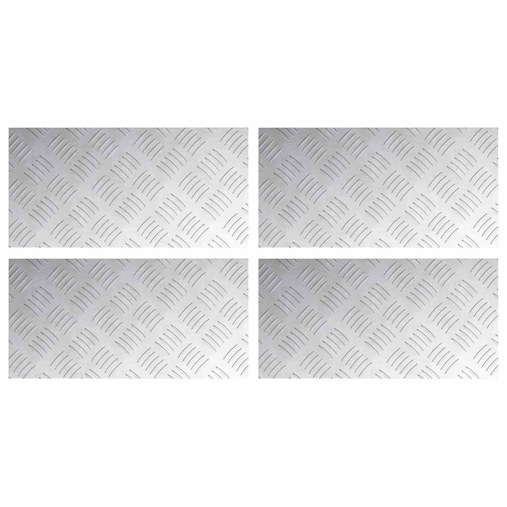 Trappe Tread 4 stk. 40 x 20 cm Sølv Aluminium Rektangulær