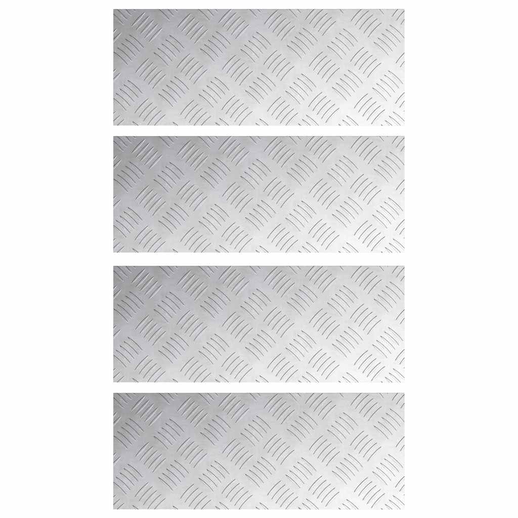 Trappe Tread 4 stk. 50 x 20 cm Sølv Aluminium Rektangulær
