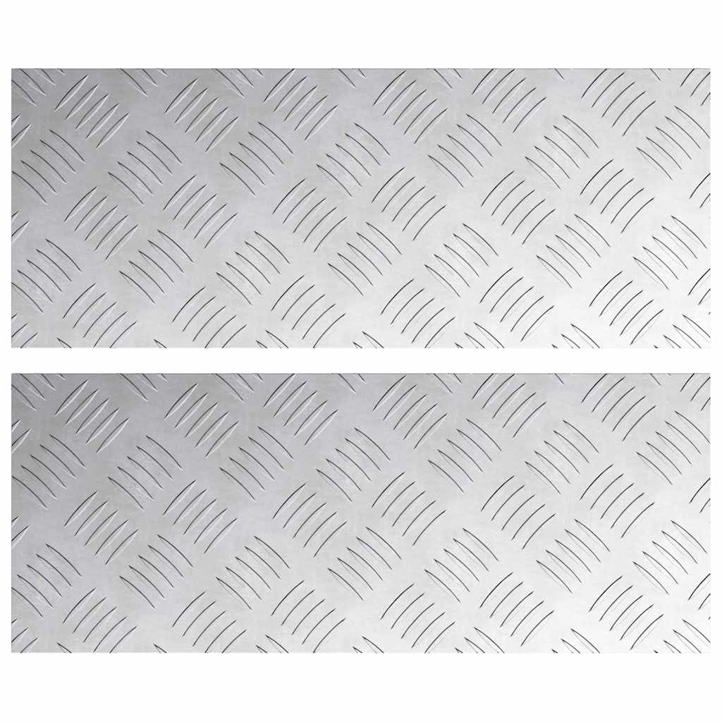 Trappe Tread 2 stk. 50 x 20 cm Sølv Aluminium Rektangulær