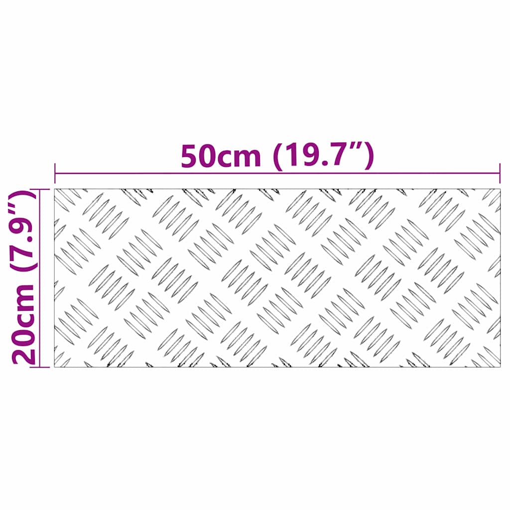 Trappe Tread 2 stk. 50 x 20 cm Sølv Aluminium Rektangulær