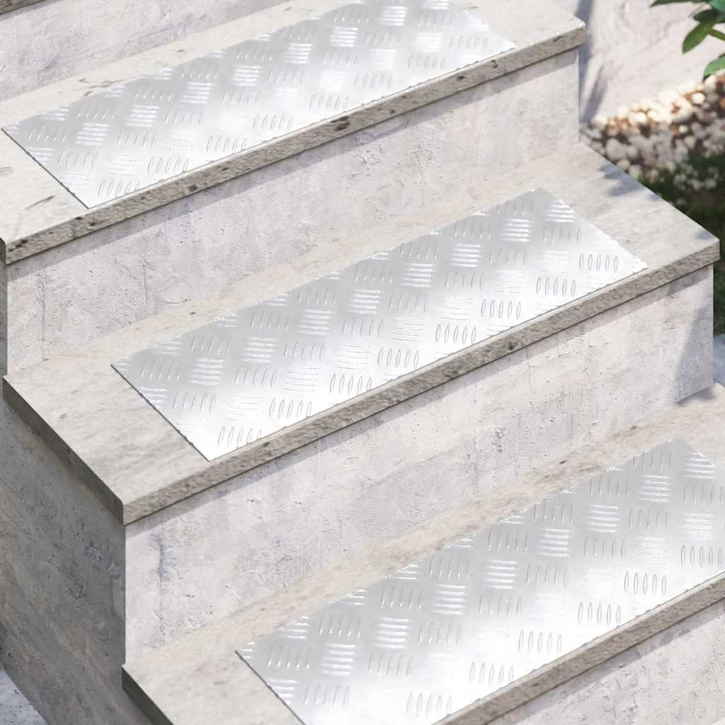 Trappe Tread 2 stk. 60 x 20 cm Sølv Aluminium Rektangulær