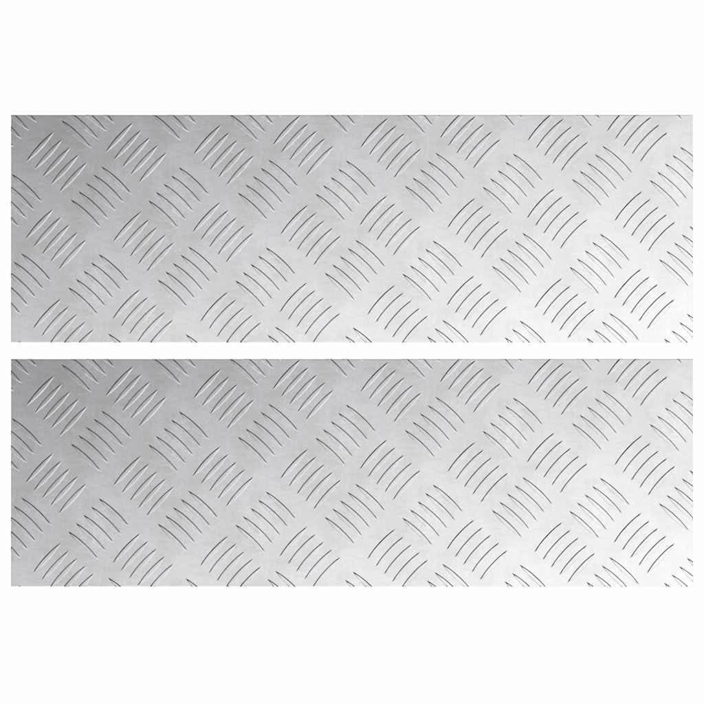 Trappe Tread 2 stk. 60 x 20 cm Sølv Aluminium Rektangulær