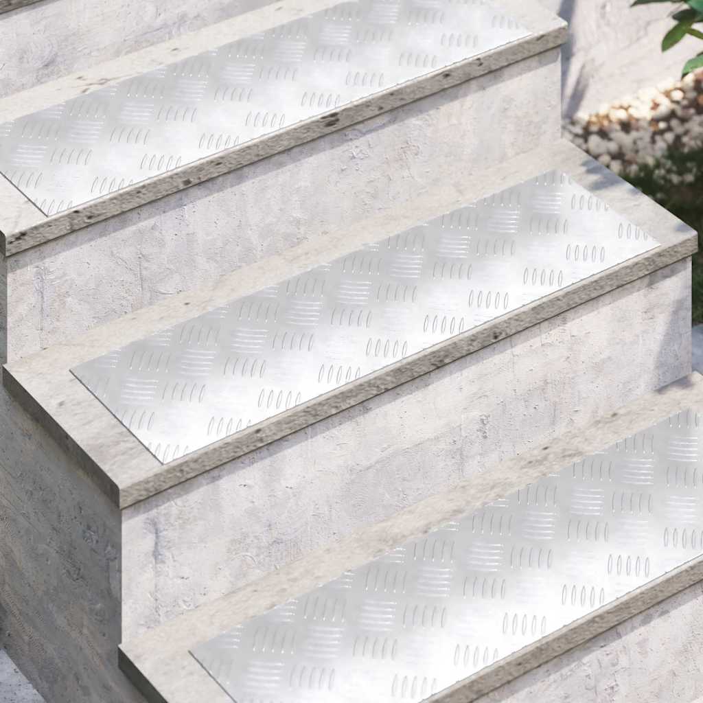 Trappe Tread 4 stk. 70 x 20 cm Sølv Aluminium Rektangulær