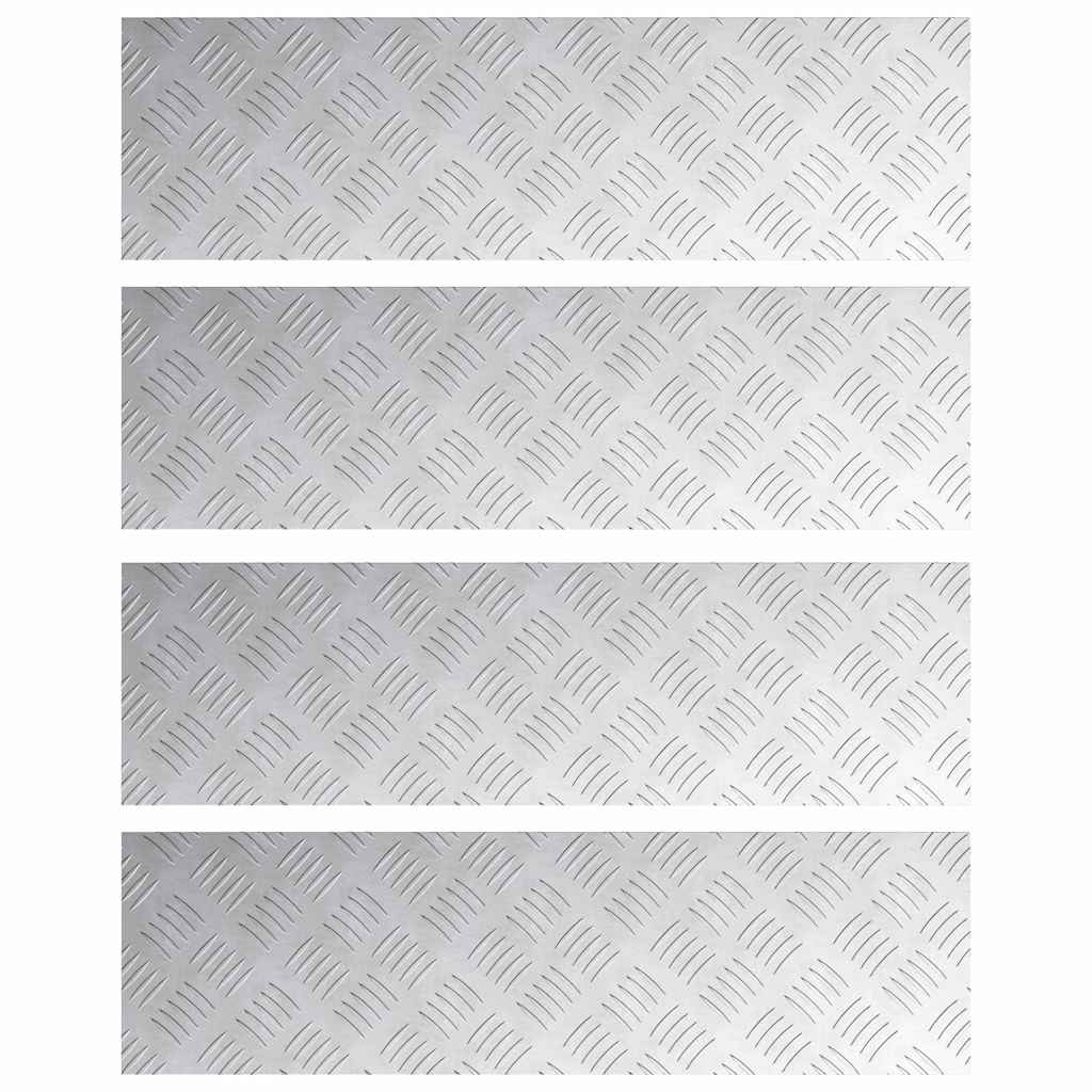 Trappe Tread 4 stk. 70 x 20 cm Sølv Aluminium Rektangulær