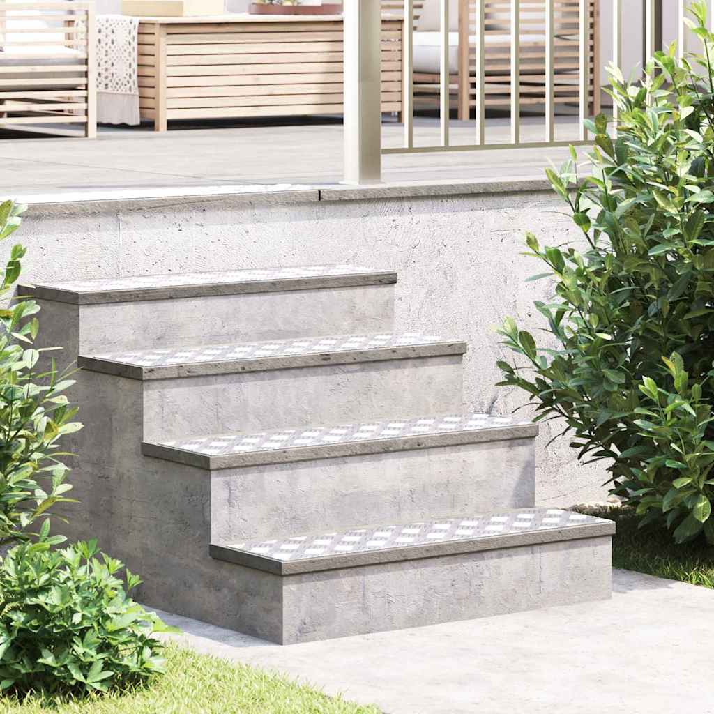 Trappe Tread 2 stk. 80 x 20 cm Sølv Aluminium Rektangulær