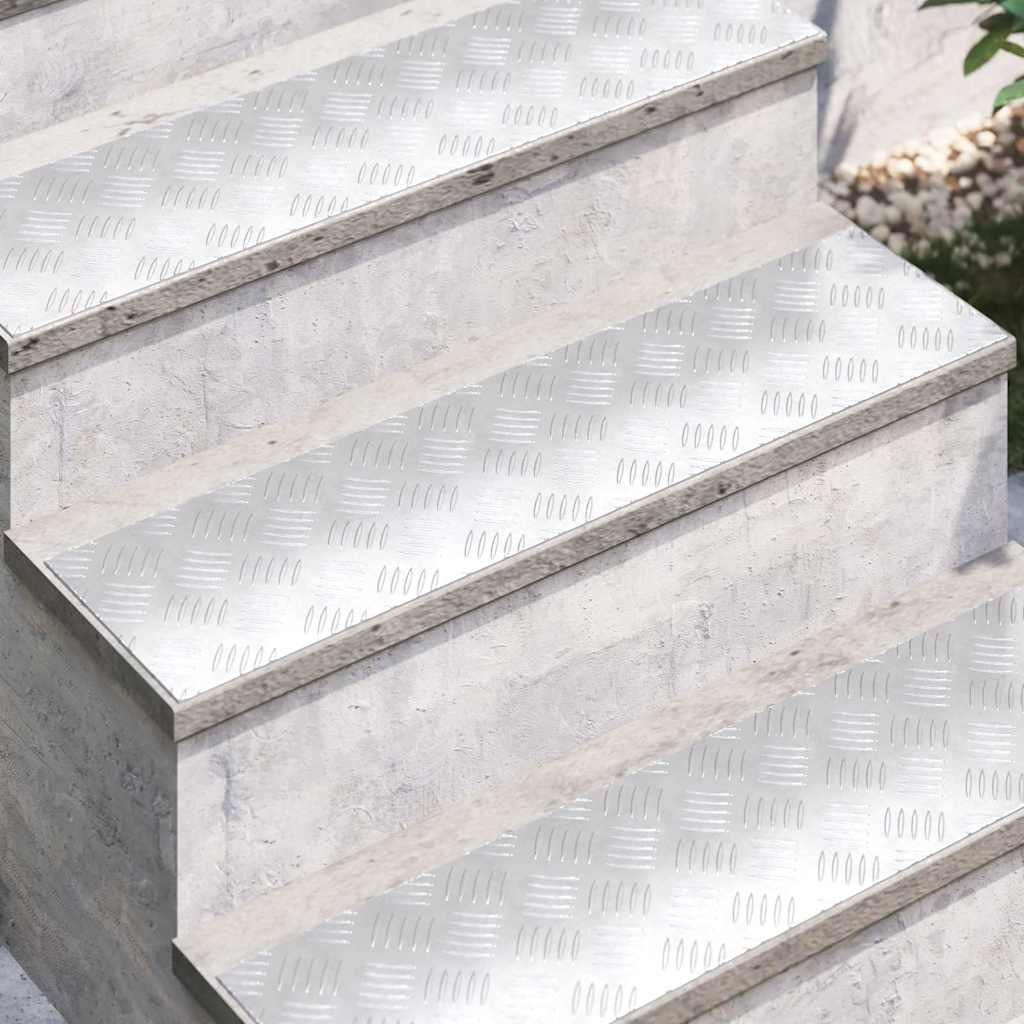 Trappe Tread 2 stk. 80 x 20 cm Sølv Aluminium Rektangulær