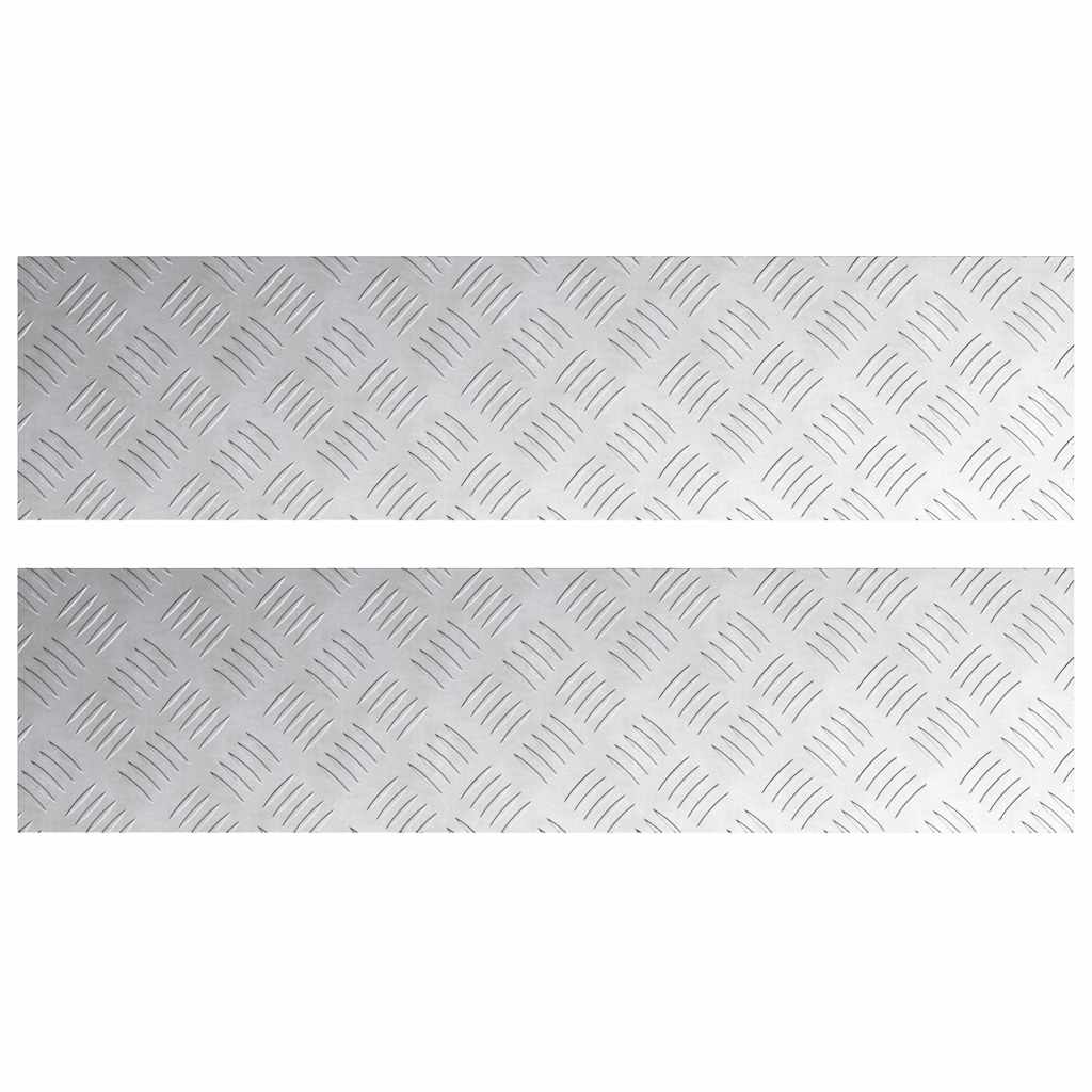 Trappe Tread 2 stk. 80 x 20 cm Sølv Aluminium Rektangulær