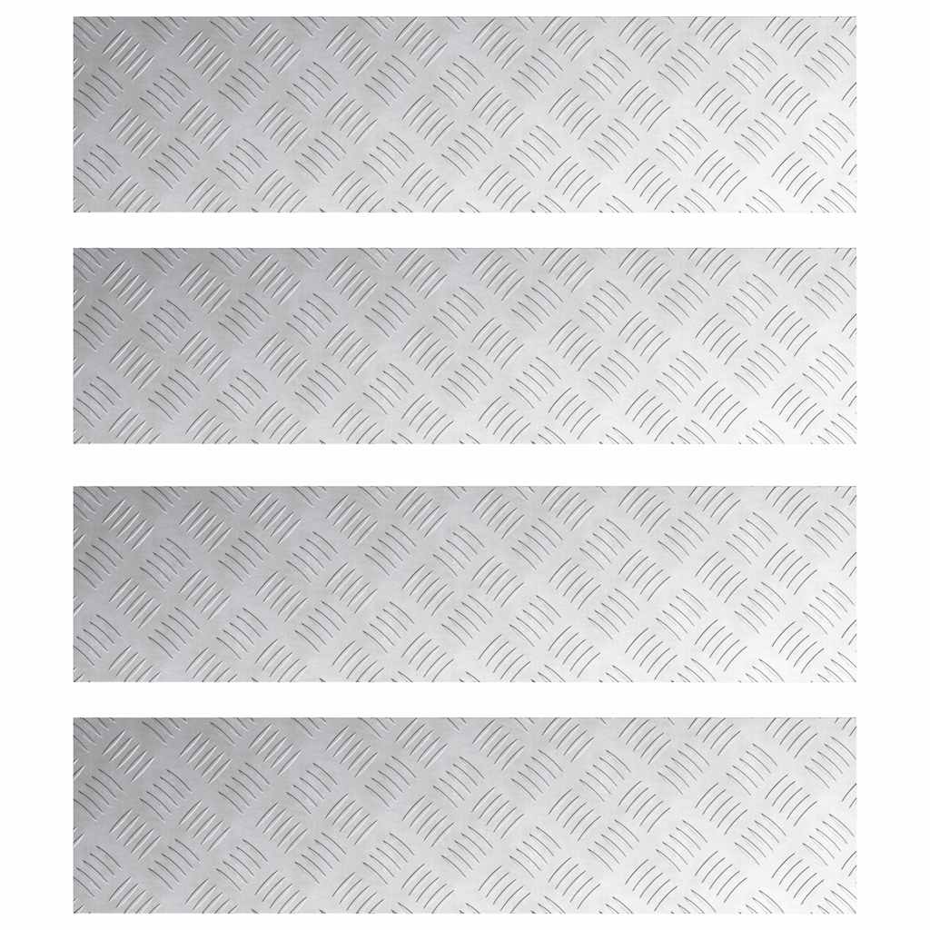 Trappe Tread 4 stk. 80 x 20 cm Sølv Aluminium Rektangulær