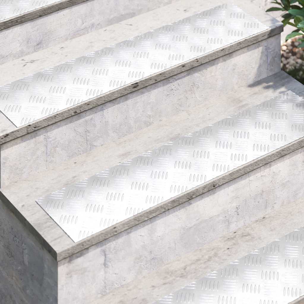 Trappe Tread 2 stk. 90 x 20 cm Sølv Aluminium Rektangulær