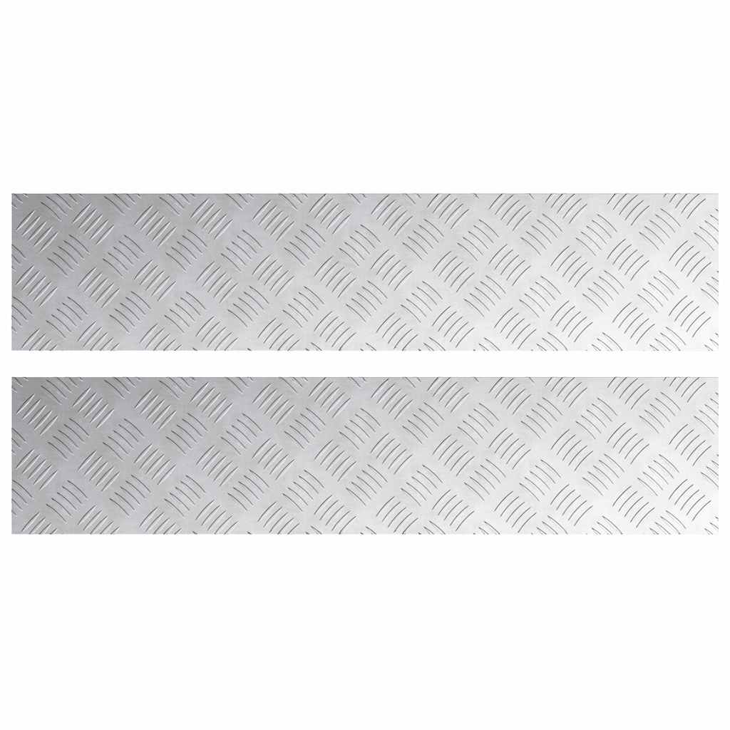Trappe Tread 2 stk. 90 x 20 cm Sølv Aluminium Rektangulær
