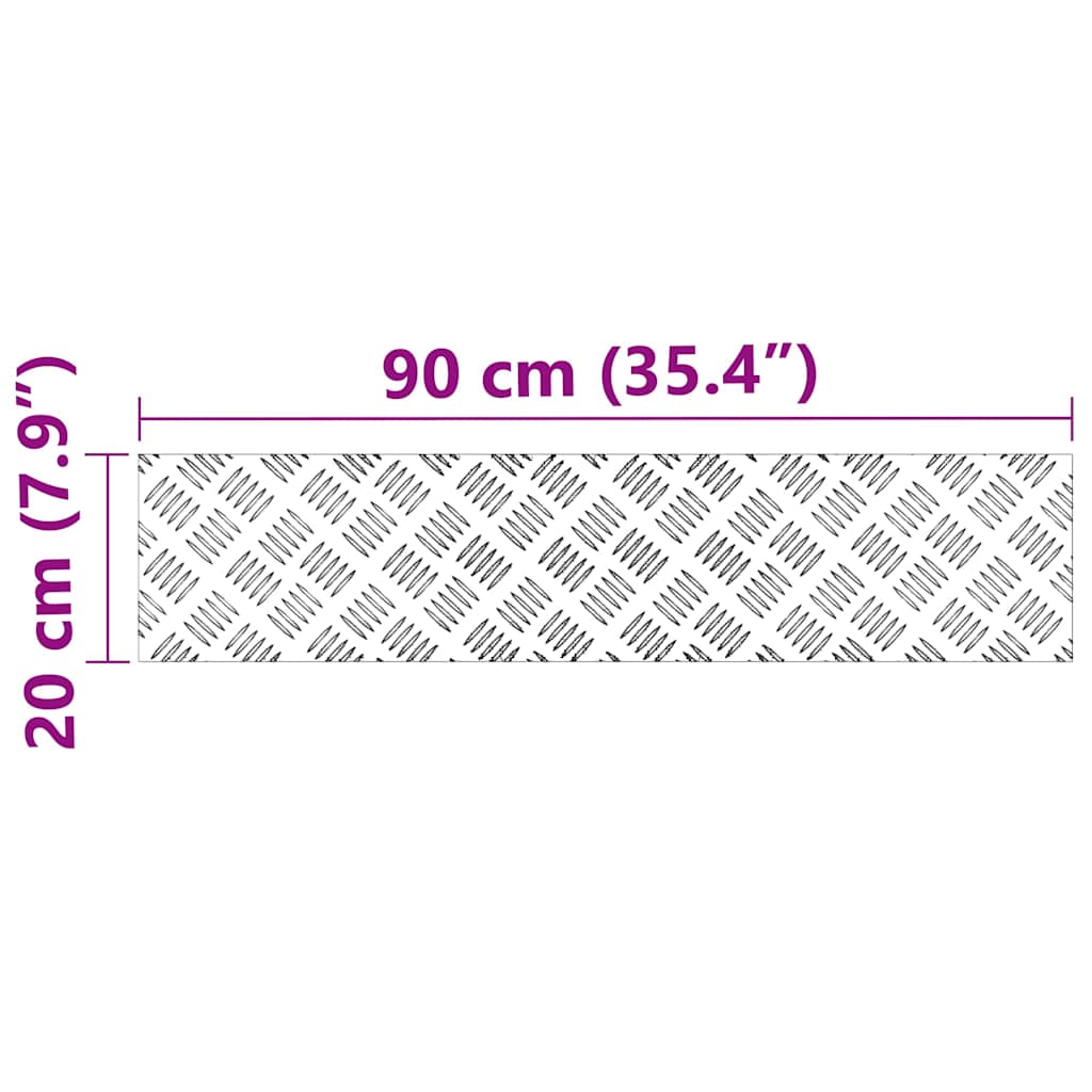 Trappe Tread 4 stk. 90 x 20 cm Sølv Aluminium Rektangulær