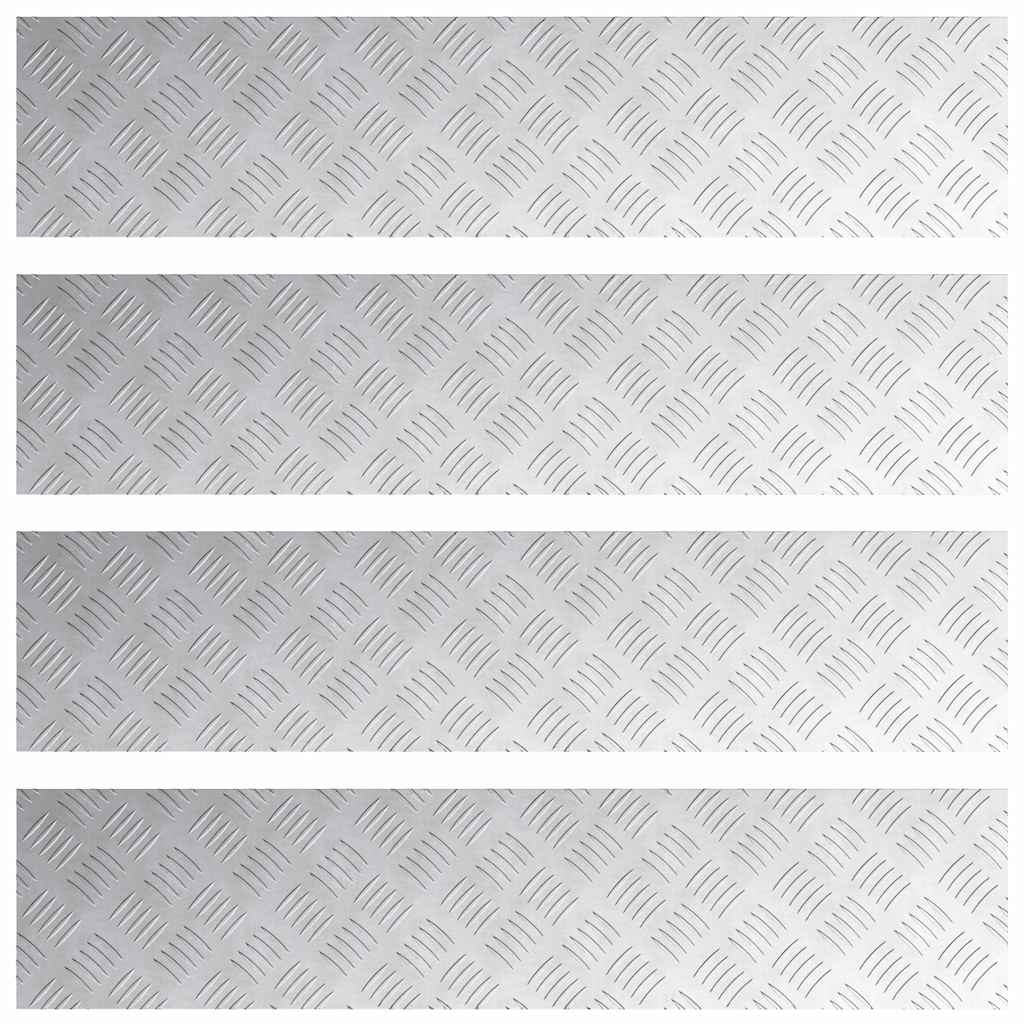 Trappe Tread 4 stk. 90 x 20 cm Sølv Aluminium Rektangulær