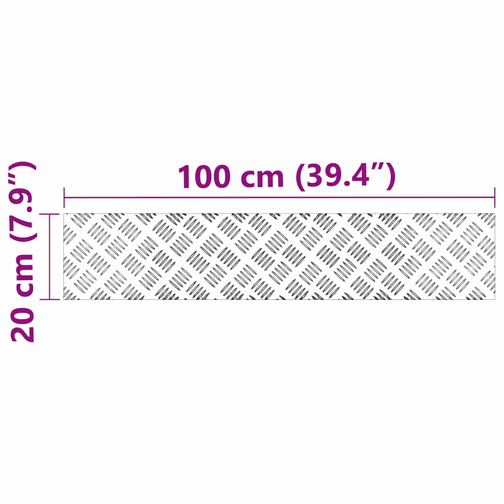Trappe Tread 4 stk. 100 x 20 cm Sølv Aluminium Rektangulær