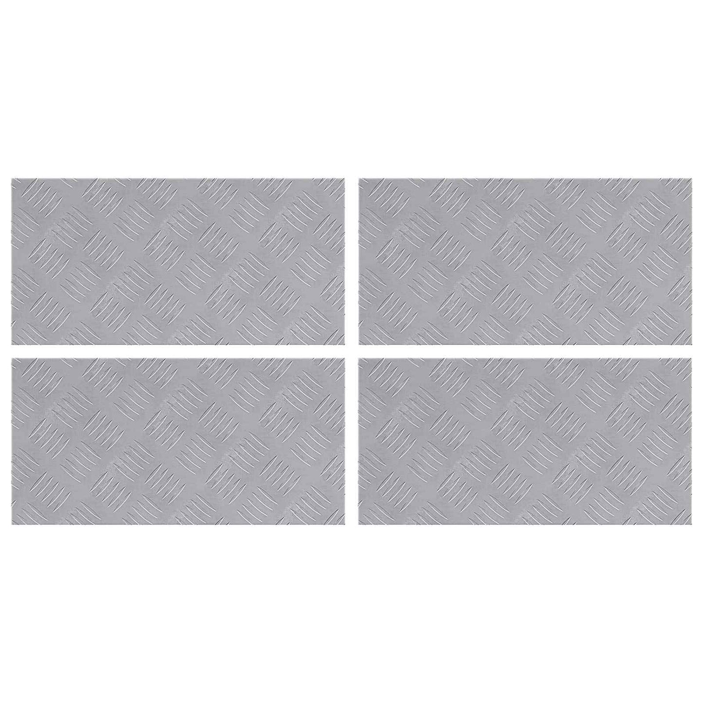 Trappe Tread 4 stk. 50 x 25 cm Sølv Aluminium Rektangulær