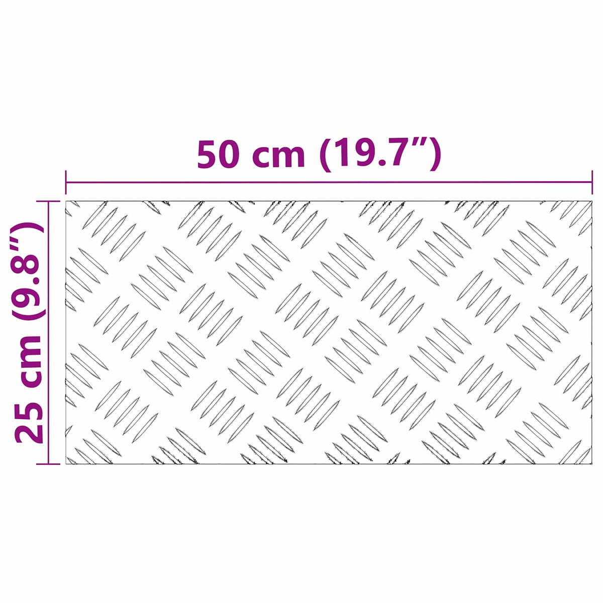 Trappe Tread 4 stk. 50 x 25 cm Sølv Aluminium Rektangulær