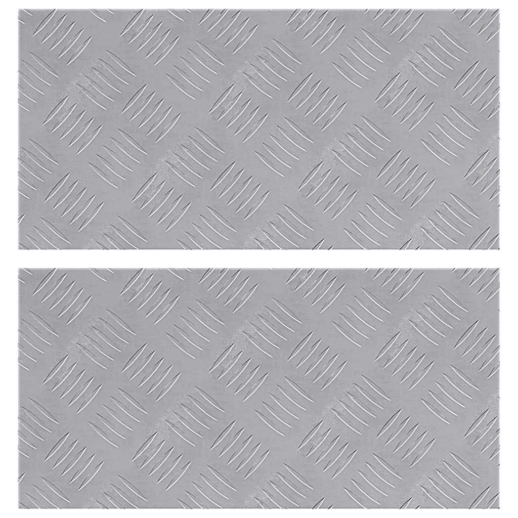 Trappe Tread 2 stk. 50 x 25 cm Sølv Aluminium Rektangulær