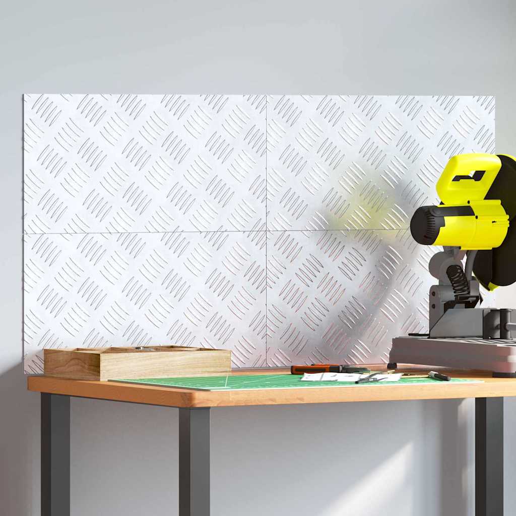 Trappe Tread 4 stk. 50 x 25 cm Sølv Aluminium Rektangulær