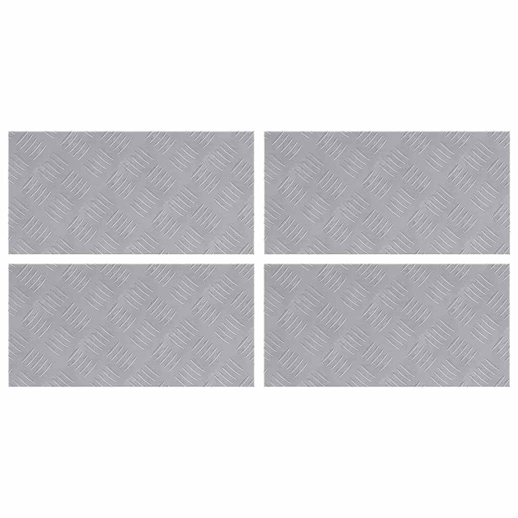 Trappe Tread 4 stk. 50 x 25 cm Sølv Aluminium Rektangulær