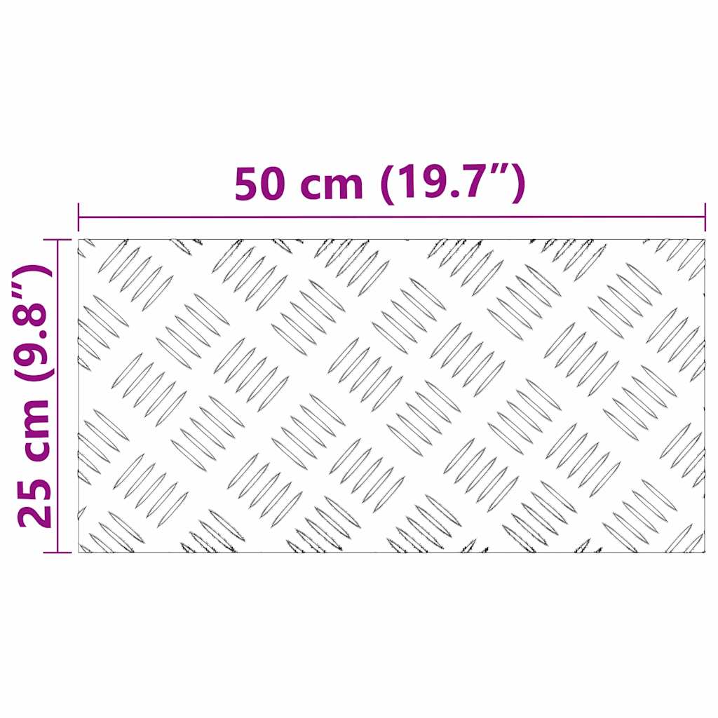 Trappe Tread 4 stk. 50 x 25 cm Sølv Aluminium Rektangulær