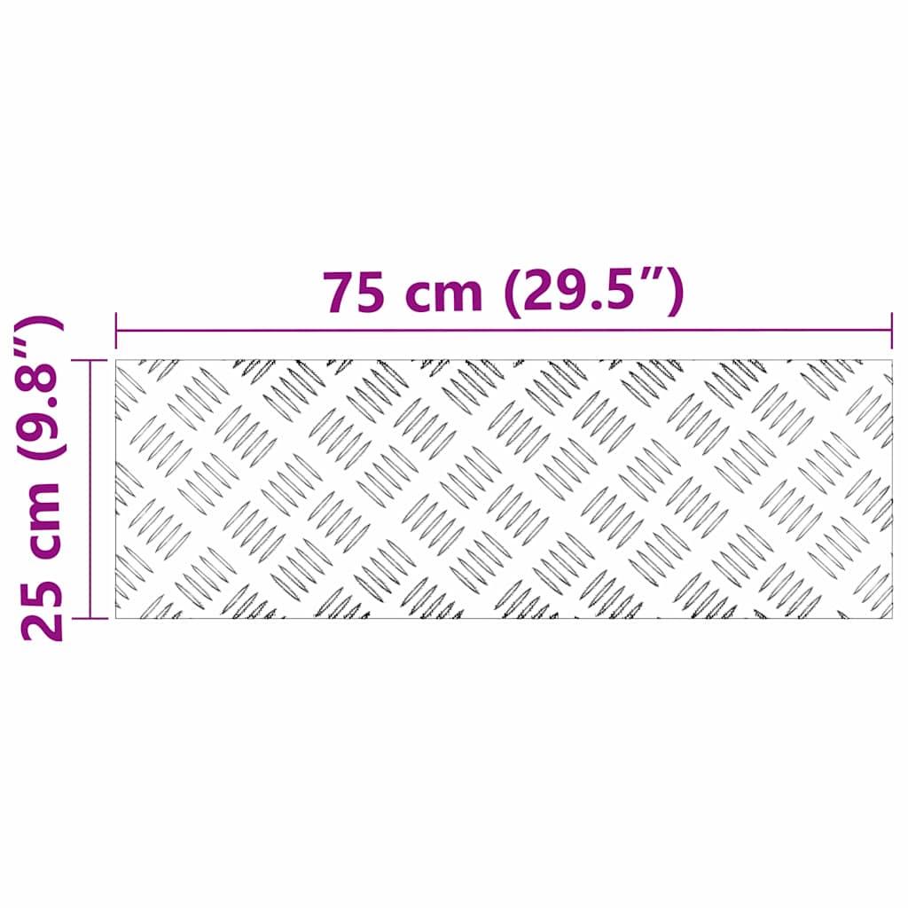 Trappe Tread 2 stk. 75 x 25 cm Sølv Aluminium Rektangulær