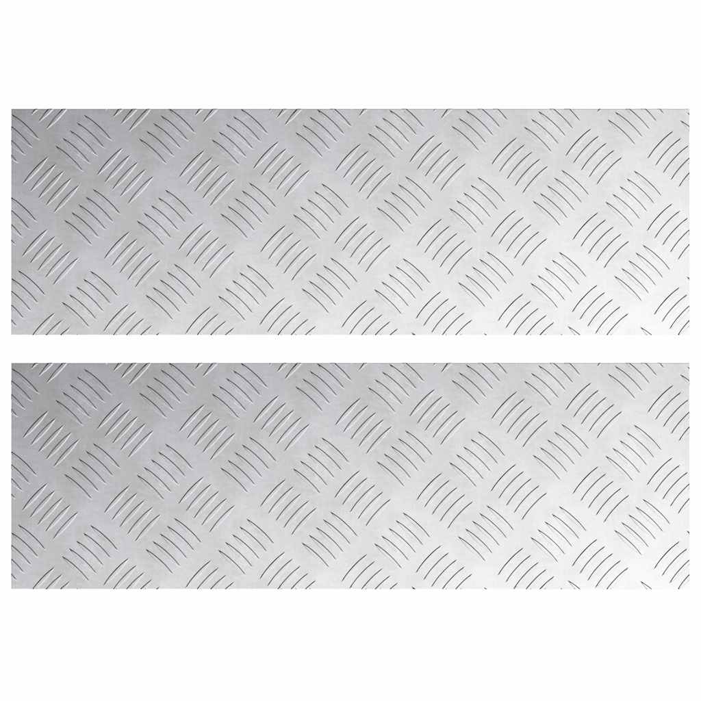 Trappe Tread 2 stk. 75 x 25 cm Sølv Aluminium Rektangulær