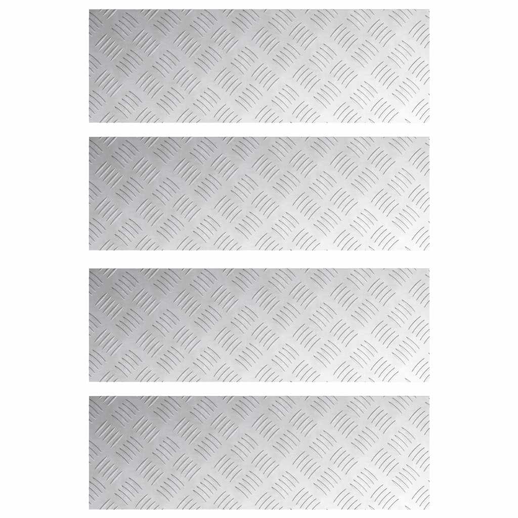 Trappe Tread 4 stk. 75 x 25 cm Sølv Aluminium Rektangulær