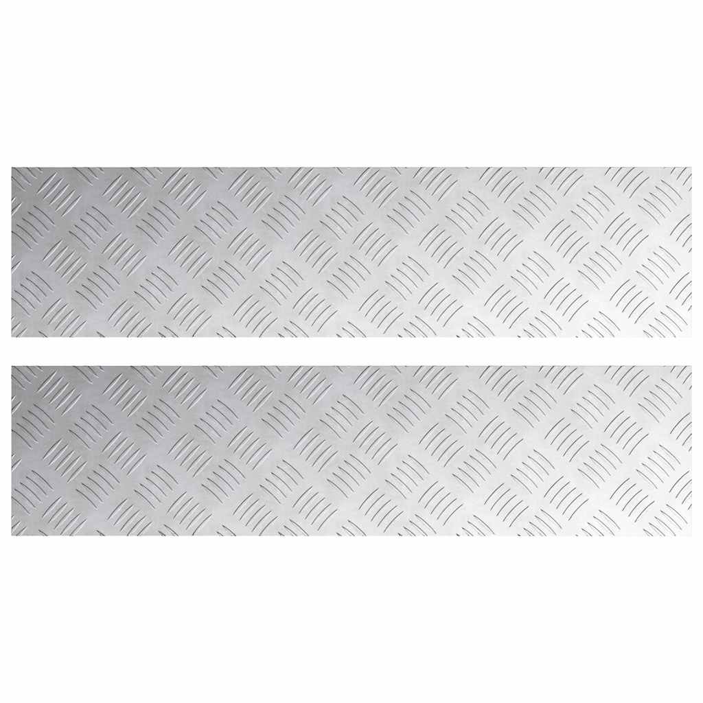 Trappe Tread 2 stk. 100 x 25 cm Sølv Aluminium Rektangulær