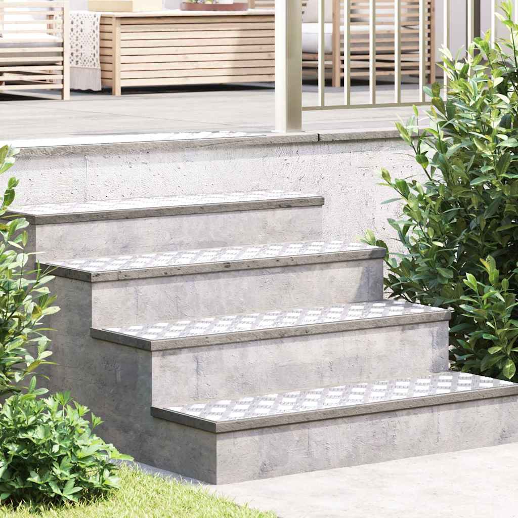 Trappe Tread 4 stk. 100 x 25 cm Sølv Aluminium Rektangulær