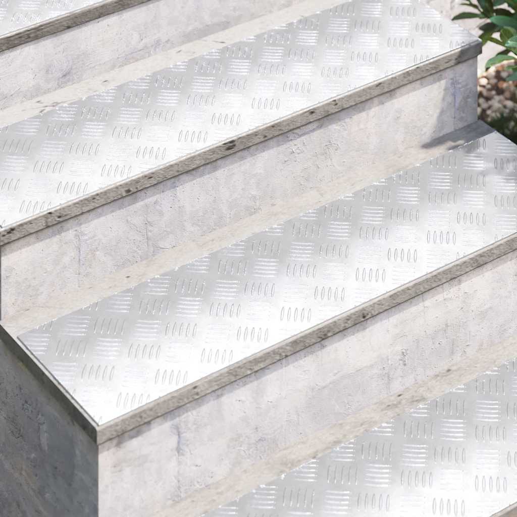 Trappe Tread 4 stk. 100 x 25 cm Sølv Aluminium Rektangulær