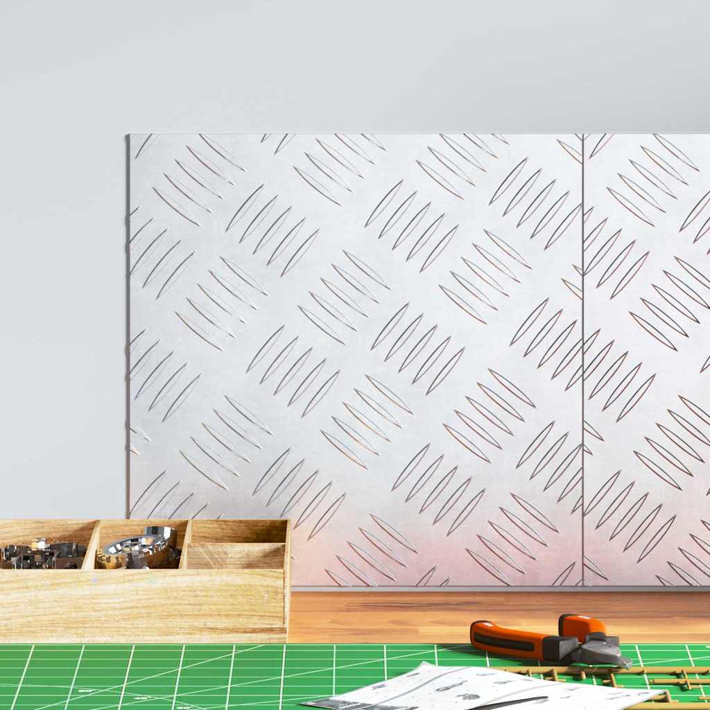 Trappe Tread 2 stk. 30 x 30 cm Sølv Aluminium Firkantet