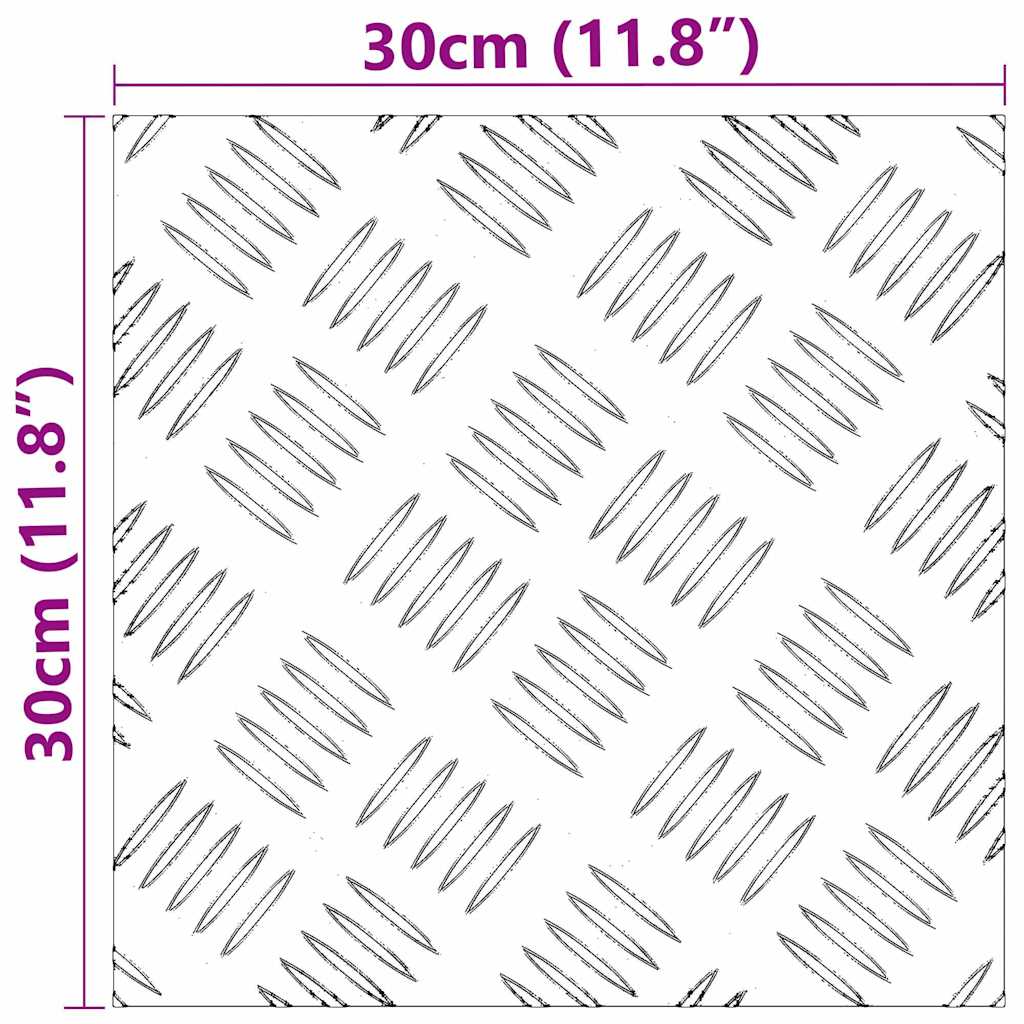 Trappe Tread 2 stk. 30 x 30 cm Sølv Aluminium Firkantet