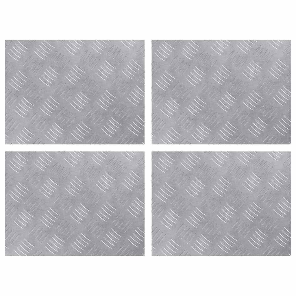 Trappe Tread 4 stk. 40 x 30 cm Sølv Aluminium Rektangulær