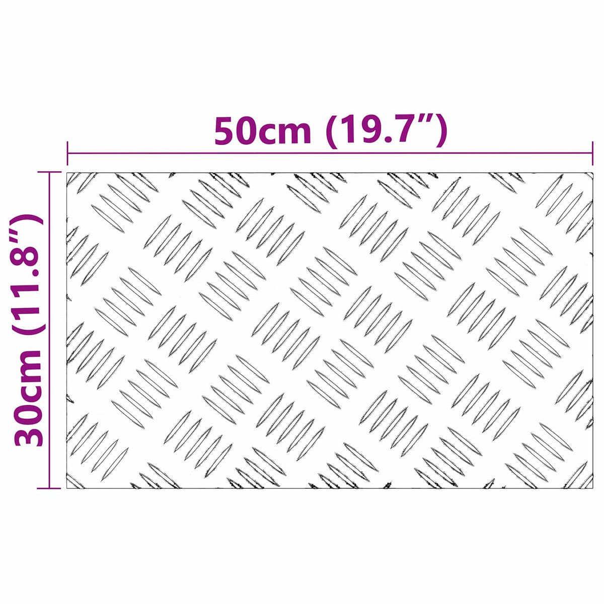 Trappe Tread 2 stk. 50 x 30 cm Sølv Aluminium Rektangulær