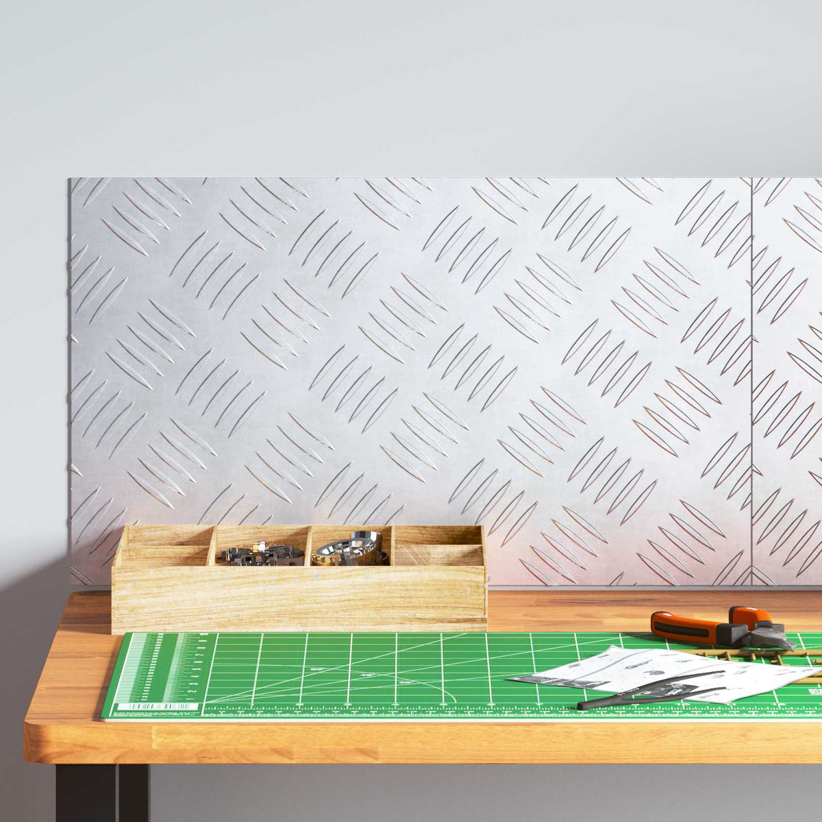 Trappe Tread 2 stk. 50 x 30 cm Sølv Aluminium Rektangulær