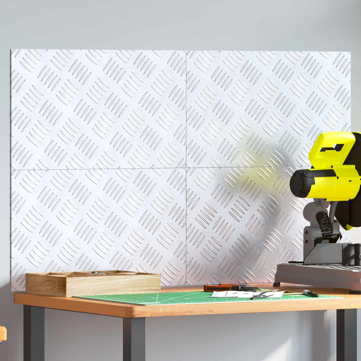 Trappe Tread 4 stk. 50 x 30 cm Sølv Aluminium Rektangulær