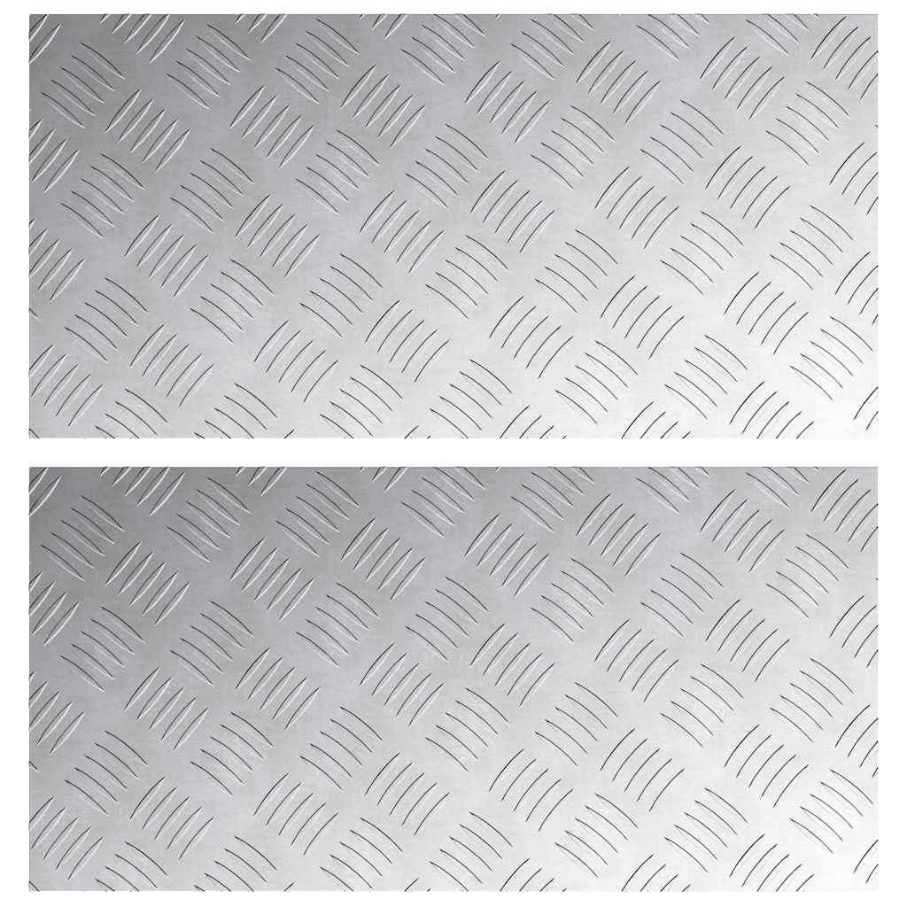 Trappe Tread 2 stk. 60 x 30 cm Sølv Aluminium Rektangulær