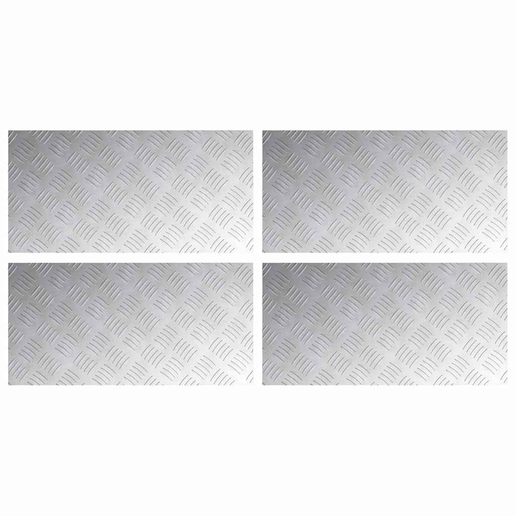 Trappe Tread 4 stk. 60 x 30 cm Sølv Aluminium Rektangulær