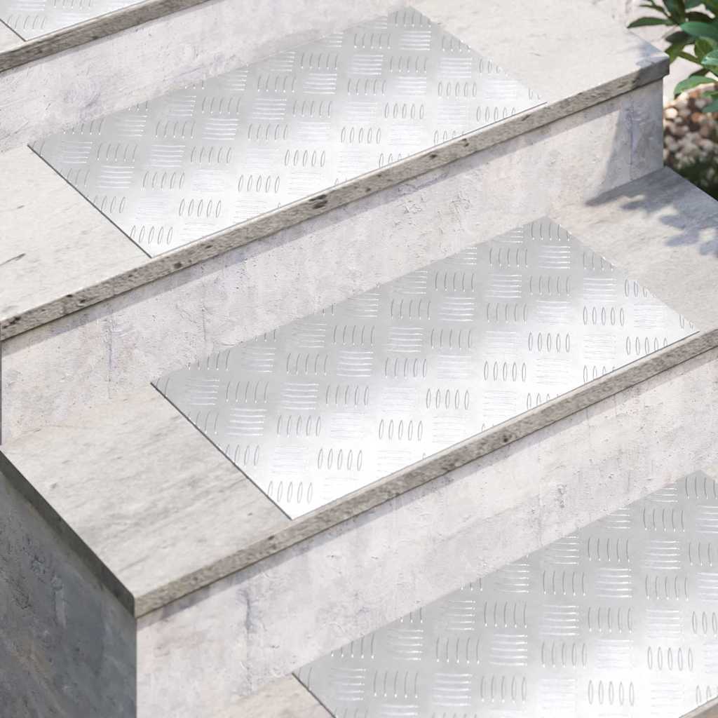 Trappe Tread 2 stk. 60 x 30 cm Sølv Aluminium Rektangulær