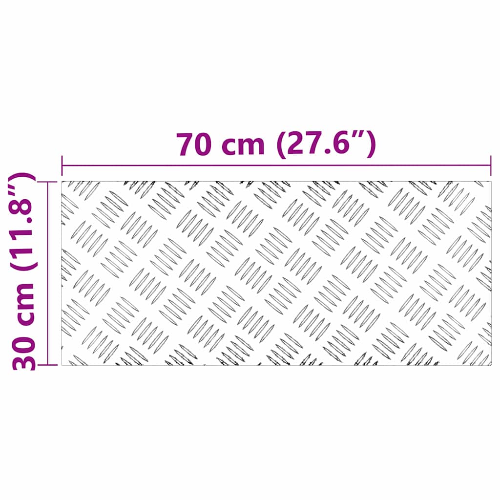 Trappe Tread 4 stk. 70 x 30 cm Sølv Aluminium Rektangulær