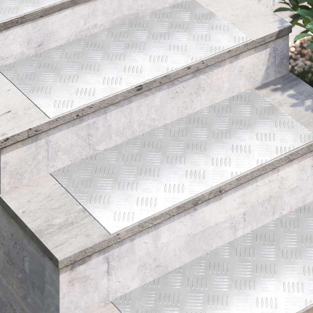Trappe Tread 2 stk. 70 x 30 cm Sølv Aluminium Rektangulær