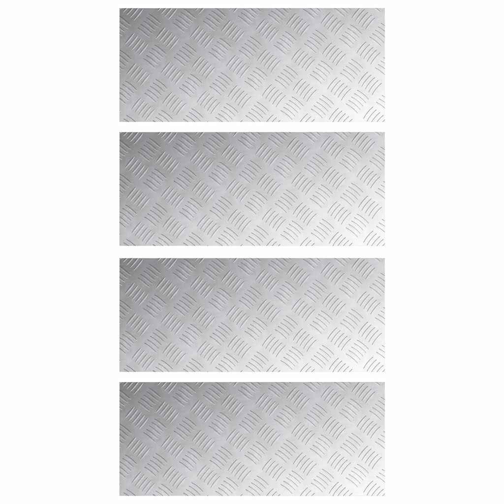 Trappe Tread 4 stk. 70 x 30 cm Sølv Aluminium Rektangulær