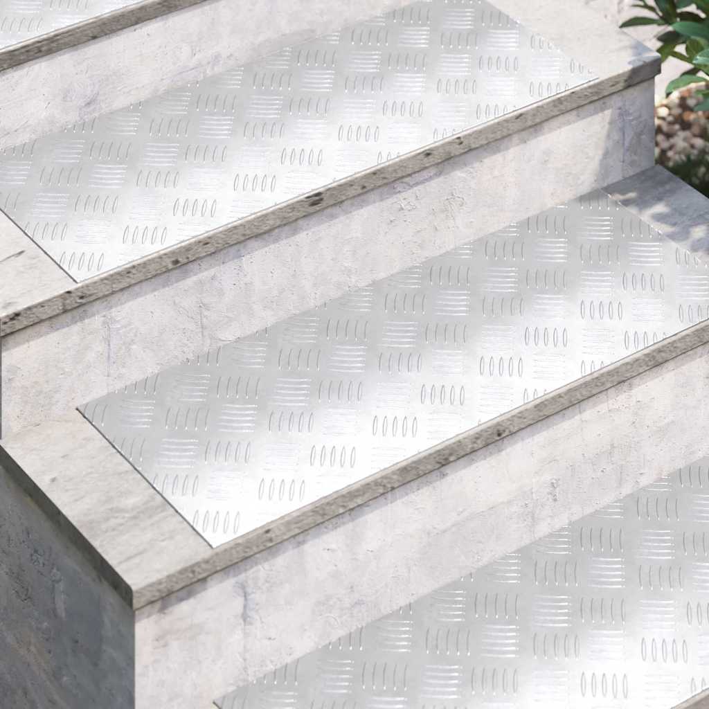 Trappe Tread 2 stk. 80 x 30 cm Sølv Aluminium Rektangulær
