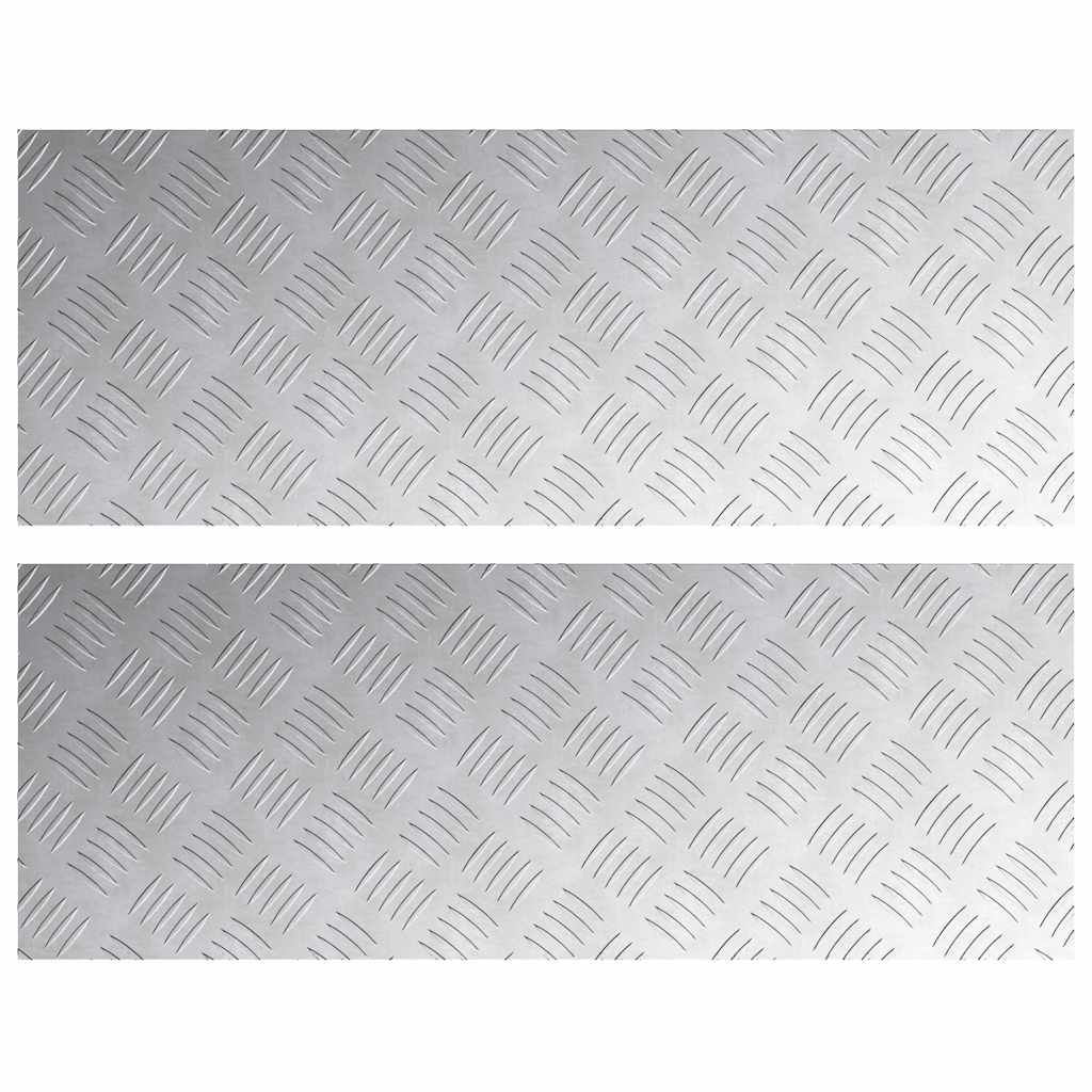 Trappe Tread 2 stk. 80 x 30 cm Sølv Aluminium Rektangulær