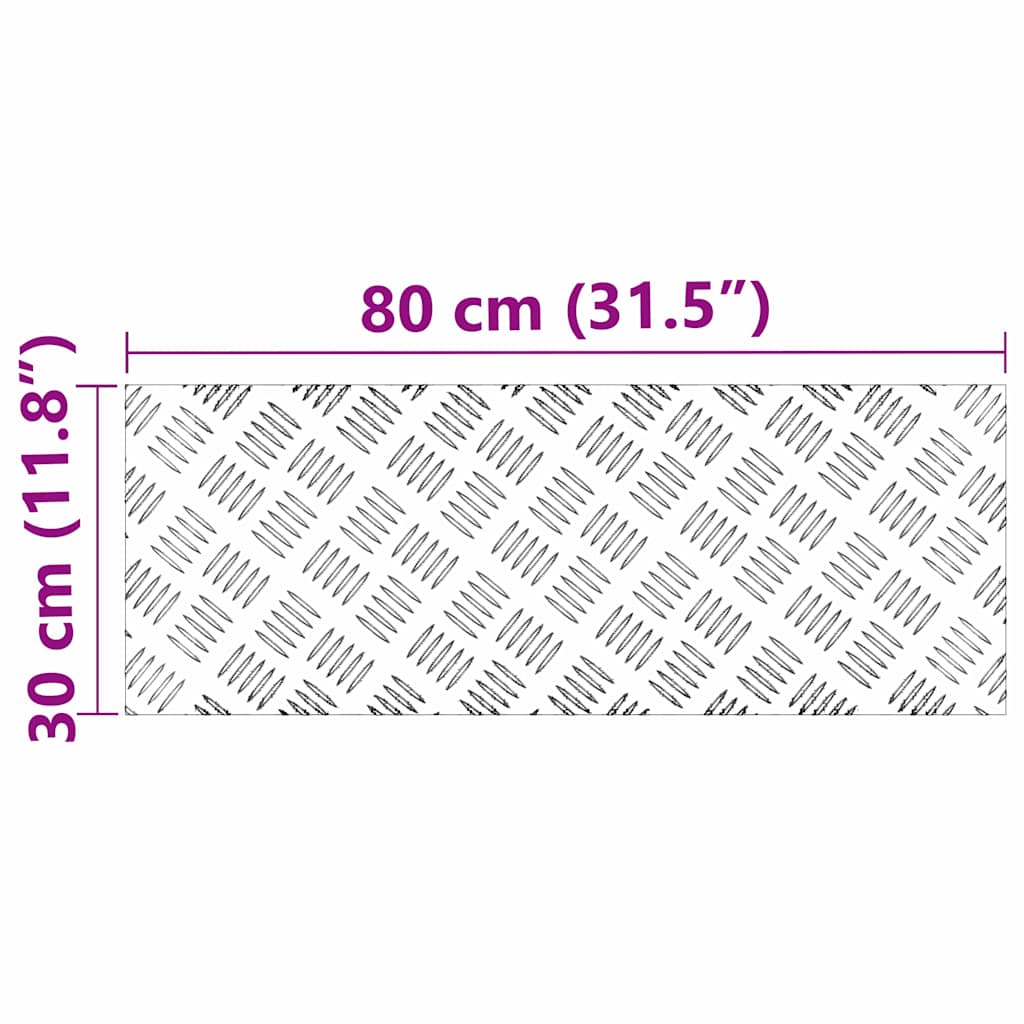 Trappe Tread 2 stk. 80 x 30 cm Sølv Aluminium Rektangulær