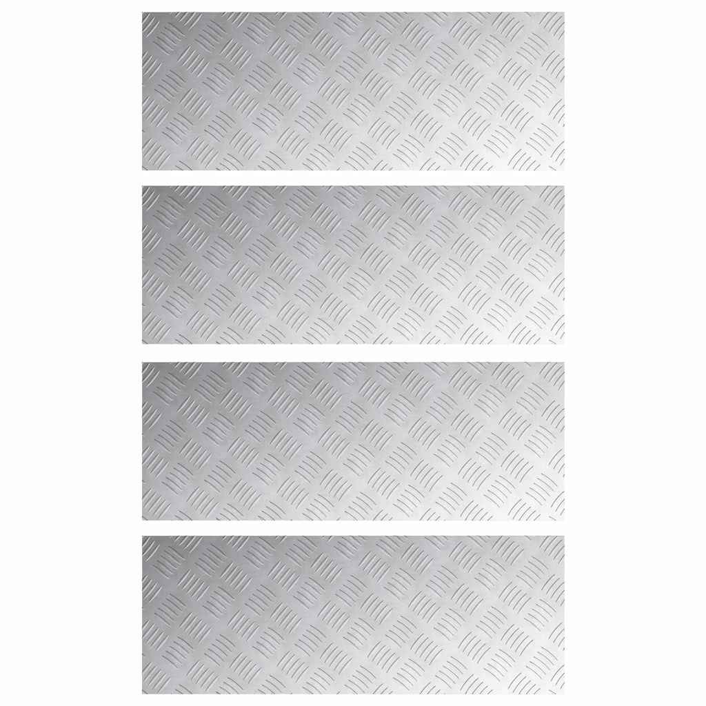 Trappe Tread 4 stk. 80 x 30 cm Sølv Aluminium Rektangulær