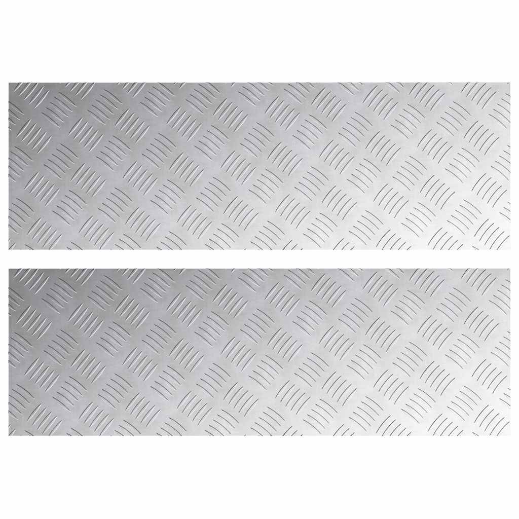 Trappe Tread 2 stk. 90 x 30 cm Sølv Aluminium Rektangulær